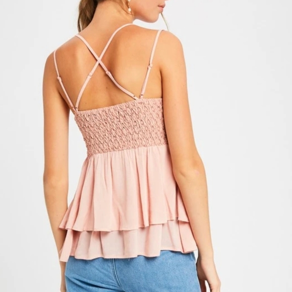 SALE! New Layered Lace Peplum Camisole Tank Top - Picture 12 of 16